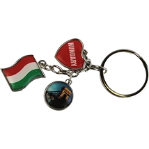 KULCSTARTÓ FÉM ZÁSZLÓ+KÖR+SZÍV LÁNCHÍD NAPPAL 723557