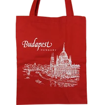 VÁSZONTÁSKA SZINES ALAPON BUDAPEST,PARLAMENT, Piros