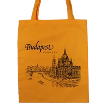 VÁSZONTÁSKA SZINES ALAPON BUDAPEST,PARLAMENT, Sárga