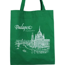 VÁSZONTÁSKA SZINES ALAPON BUDAPEST,PARLAMENT, Sötétzöld