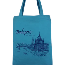 VÁSZONTÁSKA SZINES ALAPON BUDAPEST,PARLAMENT, Világoskék