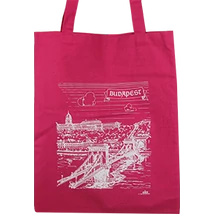 VÁSZONTÁSKA SZINES ALAPON BUDAPEST,LÁNCHÍD, Pink