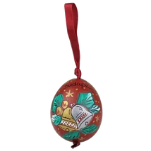 KÉKFESTŐS TOJÁS Karácsonyi mintával, bordó