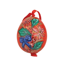 KÉKFESTŐS TOJÁS Karácsonyi mintával, piros