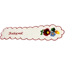 KÖNYVJELZŐ HÍMZETT KALOCSAI Budapest felirattal, piros, csomagolt