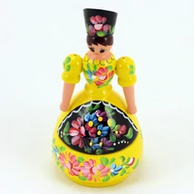 DOBOZOS BABA CS.Budapest felirattal, sárga, csomagolt