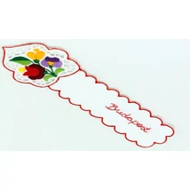 KÖNYVJELZŐ RISELT KALOCSAI Budapest felirattal, piros