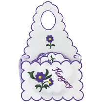 ÜVEGKÖTÉNY+ALÁTÉT HÍMZETT Hungary felirattal, lila