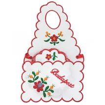 ÜVEGKÖTÉNY+ALÁTÉT HÍMZETT Budapest felirattal, piros, csomagolt