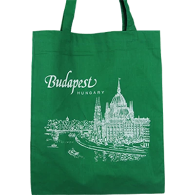 VÁSZONTÁSKA SZINES ALAPON BUDAPEST,PARLAMENT, Sötétzöld