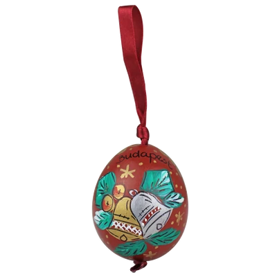 KÉKFESTŐS TOJÁS Karácsonyi mintával, bordó