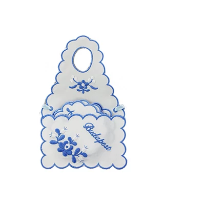 ÜVEGKÖTÉNY+ALÁTÉT HÍMZETT Budapest felirattal, kék, csomagolt