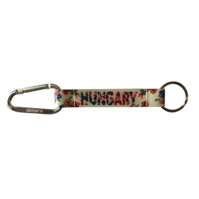 RR Kulcstartó női Hungary feliratos, virágos Molli-K