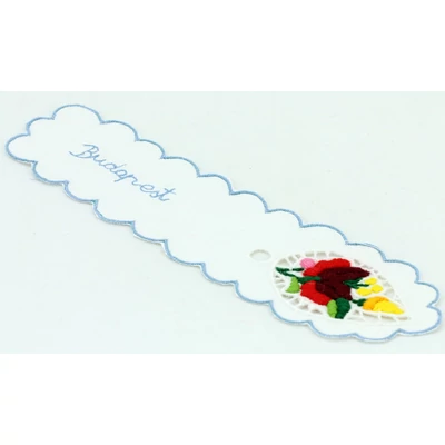 KÖNYVJELZŐ RISELT KALOCSAI Budapest felirattal, kék, csomagolt