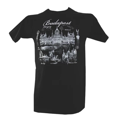 PÓLÓ BUDAPEST GRAFIKA FEKETE