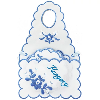 ÜVEGKÖTÉNY+ALÁTÉT HÍMZETT Hungary felirattal, kék, csomagolt